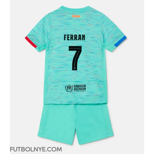 Camiseta Barcelona Ferran Torres #7 Tercera Equipación para niños 2023-24 manga corta (+ pantalones cortos)